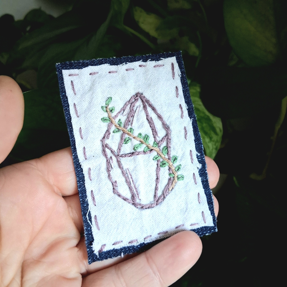 Embroidered Patch with Crysal Design